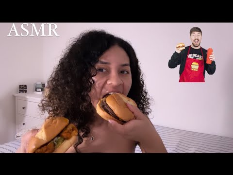 ASMR Español PROBANDO LAS HAMBURGUESAS DE @MrBeast