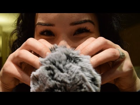 ASMR Fluffy Mic Whisper Ramble, Mouth Sounds, Semi Inaudible Whispering