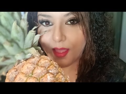 ASMR Comiendo Piña 🍍con chamoy, tajin y limón