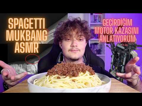 ASMR 🍝 SPAGETTİ MUKBANG 🏍️ MOTOR KAZASI 😔 KIYMALI SPAGETTİ MUKBANG 🧆 TÜRKÇE MAKARNA MUKBANG ASMR 💤