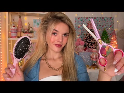 ASMR Hair Salon Roleplay ✄🪞✨ (brushing, clipping, trim, styling)