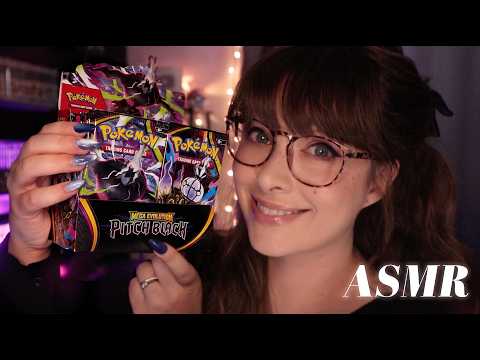 ASMR 🖤 Pitch Black | Pokemon Card Booster Box Opening to Relax You ♣️ Whispers, Tapping & Crinkles