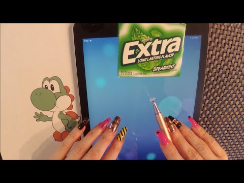 ASMR Gum Chewing Drawing YOSHI on Ipad | Tingly Whisper | Writing Viewers' Names