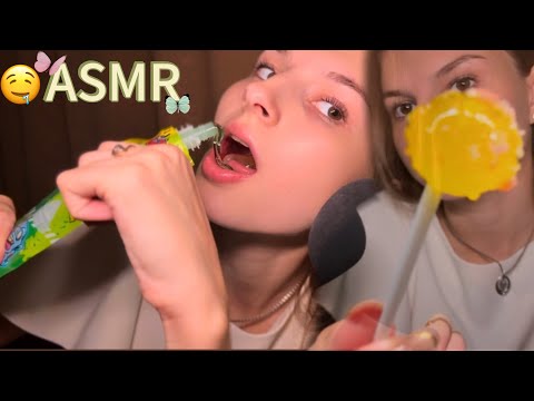 ASMR итинг сладостей + шипучка 🫧 | звуки рта 💕