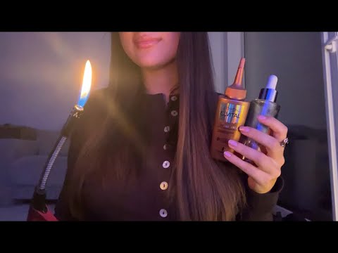 ASMR random triggers |glass tapping, camera touching, light, liquid sounds