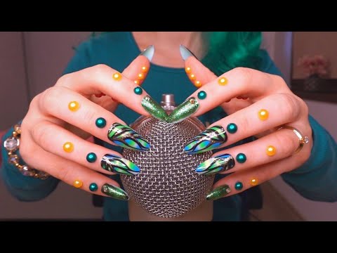 1 HOUR NO TALKING ASMR 💤 Decorated Hands, Mic Scratching & Deep Relaxation