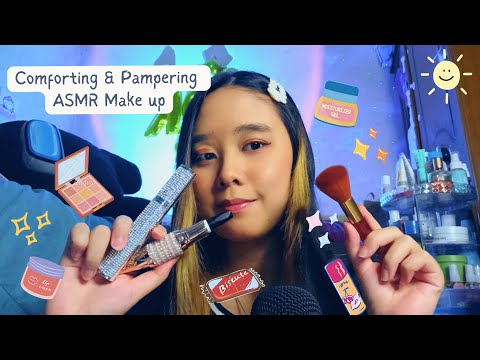 ASMR Doing your Make up & Comforting Personal Attention (Pampering, Positive Affirmations) Layered💜