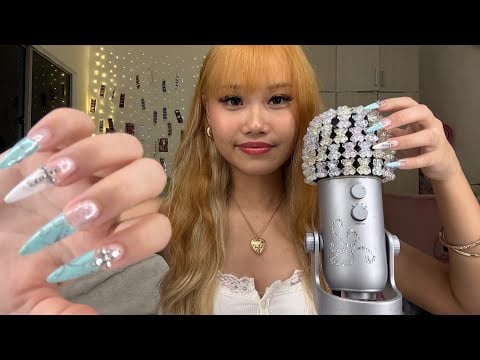 ASMR for your sleep with my new nail set 🧚🏻ྀི˚.༘⋆ (no mid-roll ads)