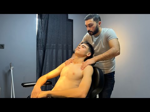 ASMR Body Massage Techniques Start Your Day in the Barber Chair