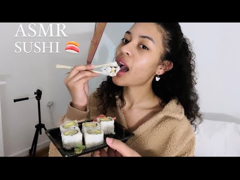ASMR Español- COMIENDO SUSHI 🍣 ( California rolls , Shrimp tempura )