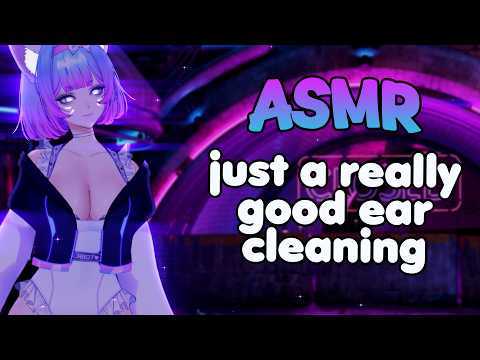 [ASMR] cyber cat secretly cleans your ears👂🏼✨ear cleaning, close whispers, metal ear pick