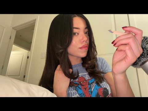 ASMR Pampering Your Eyebrows Before Bed! 