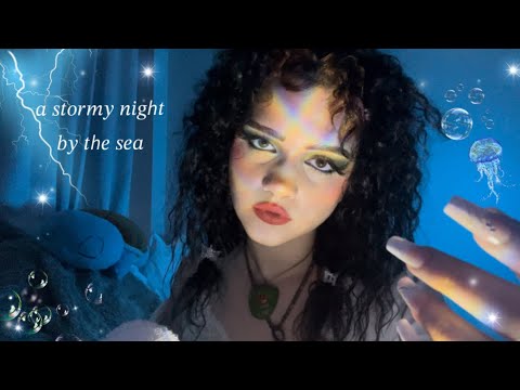 ASMR a stormy night by the sea 🌊