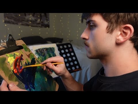 ASMR 30 Minutes of Relaxing Painting & Male Whispers 🎨 Calming Sounds for Sleep & Stress Relief
