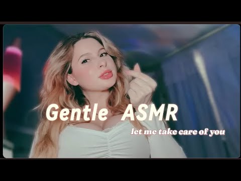 Gentle up close relaxing ASMR   kisses, water sounds, face stroking