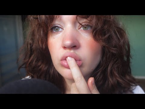 ASMR spit painting you slow while eating breath mint (intense mouth sounds, soft whispers)
