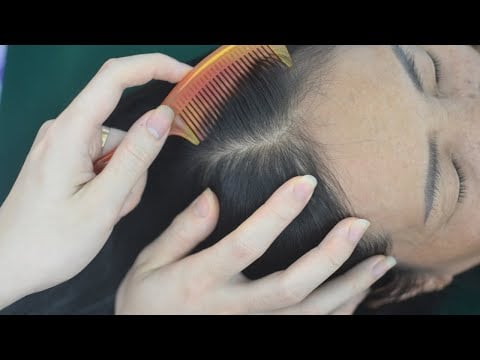 ASMR Relaxing Hair Sounds [ Hair Parting, Hair Combing With Comb, Hair Tingling For Stress Relief ]