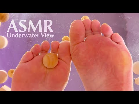4KASMR｜水中から見てみる？足湯✖︎ウッドボール✖︎バスボムASMR🫧 睡眠導入/FootBath/BathBomb/Relaxing/NoTalking/WoodenBalls/RODE NT5