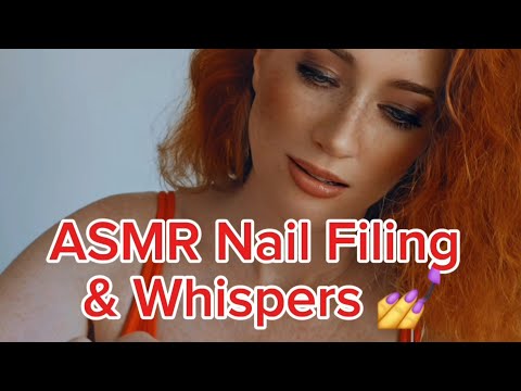 ASMR Nail Filing & Whispers. Plus: Blowing Sounds & Moisturiser 💅