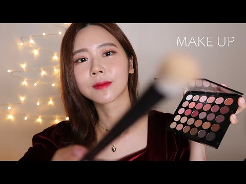 ASMR(SUB)파티 의상이랑 악세서리까지 스타일링 해주는 메이크업샵 롤플레이/Doing your party makeup asmr