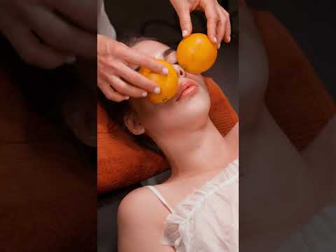 Orange ASMR face massage for you and Lisa #facemassage