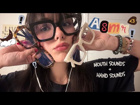 ASMR💋  tapping on glasses with lots of mouth sounds and ramblinggg + Firmoo Collab :p