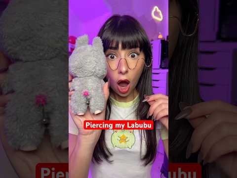 ASMR piercing my Labubu #asmr #comedy #shorts
