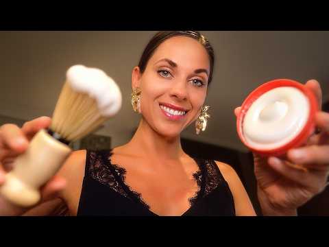 ASMR Barbershop 💈 Hot Towel Shave & Beard Trim | Scalp Massage & Haircut