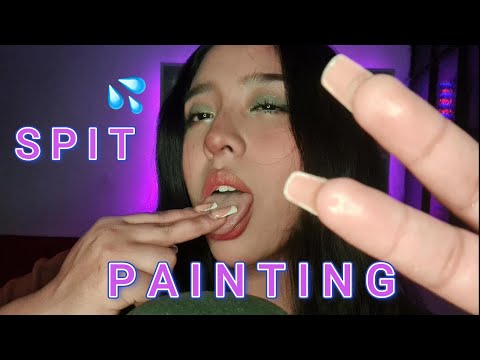 ASMR ESPAÑOL // Te maquillo y te lavo la carita con SPIT PAINTING💦