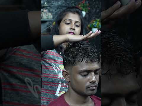 Soft Touching ASMR Oily Head Massage By Lady Barber Chaitali #shorts
