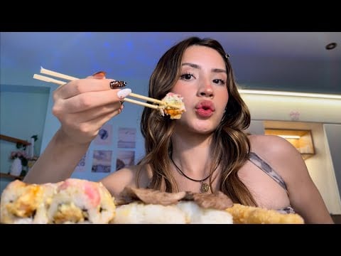 ASMR COMIENDO SUSHI 🍣 MUKBANG (nigrini, sakana furai) 🍱