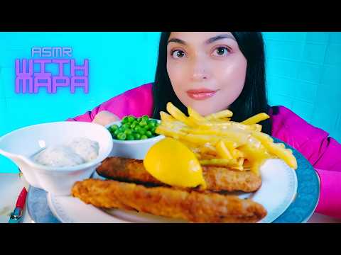 The Most British ASMR Mukbang (Fish & Chips!)  /Mouth Sounds/Extreme Crunches 🤤