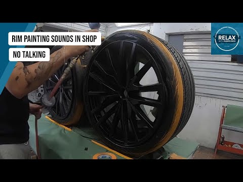 Rim Painting Sounds | Auto Shop Ambience | No Talking