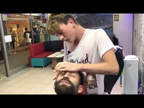 ASMR=MASSAGE TURKISH BARBER=head, back,arm, facial massage=kafa ,sırt ,kol,yüz masaj'ı=SLEEP MASSAGE