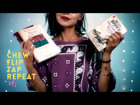 Gum Chewing & Page Turning ASMR | Cover Tapping & Scratching (No Talking)