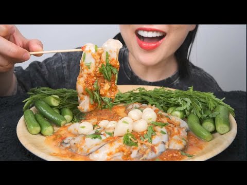 RAW OYSTER SPICY SALAD (ASMR EATING SOUNDS) NO TALKING | SAS-ASMR