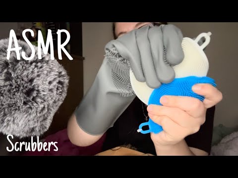 ASMR Silicone scrubber sounds + scrubbing glove