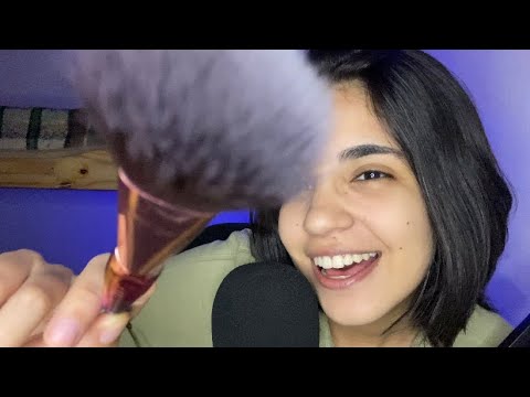 asmr pincel na tela com sons de boca! | MOUTH SOUNDS & CAMERA BRUSHING