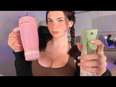 ASMR Transgirl Repeating Words With items , Mouth Sounds 😴