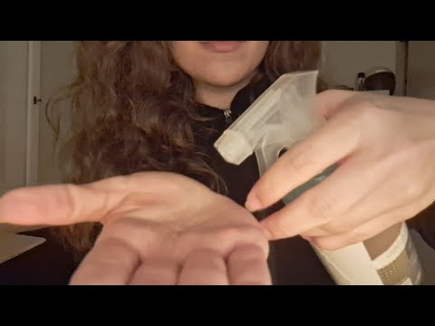 ASMR materiais de trabalho, tapping, sons de boca e sons de mãos/massagem 
