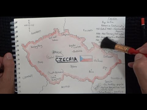 ASMR - Drawing a Map of Czech Republic / Czechia - Australian Accent - Chewing Gum & Quietly Whisper