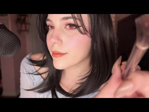 ASMR camera brushing right in your face (super close & tingly)