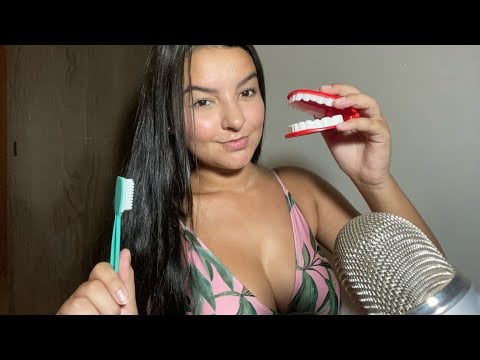 ASMR: POV DENTISTA FAZENDO UMA LIMPEZA NOS SEUS DENTES + SOM DE CHUVA