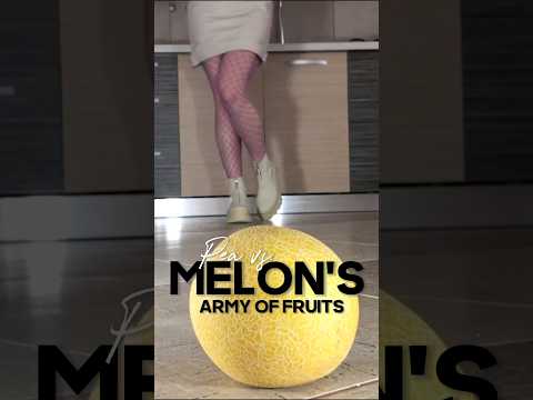 Pea's Boots vs. Melon's Army of Fruits! Oddly Satisfying Food Crushing! ASMR