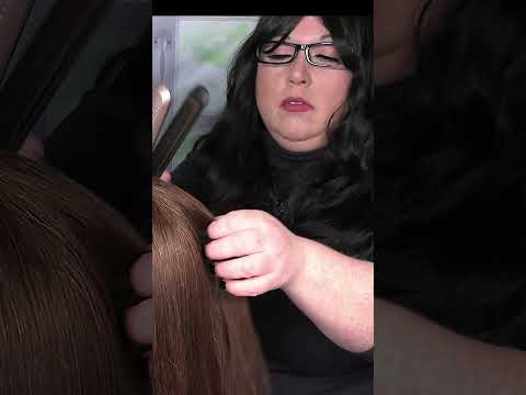 ASMR Hair Straightening (NO TALKING) Hair Salon Roleplay #shorts