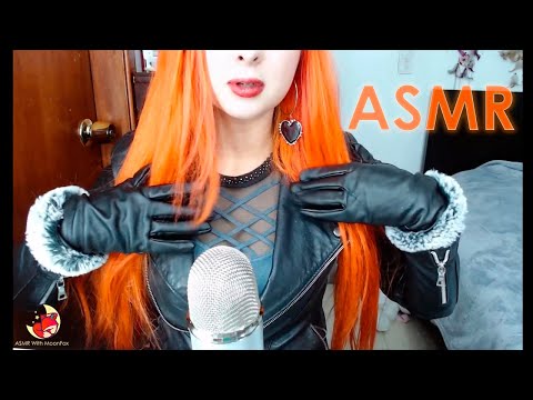 [ASMR] leather Gloves sounds 🧤 with leather jacket 🧥💖