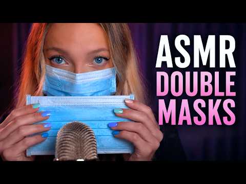 ASMR Double Masks 🩵 Mouth Sounds & Spoon Sounds for Sleep