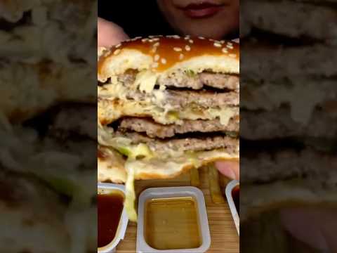 McDonald’s DOUBLE Big Mac Burger #asmr #burger #foodshorts #satisfying