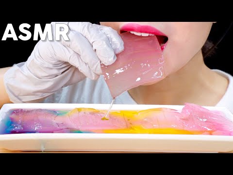 ASMR Rainbow Aloe Vera & Aloe Vera Honey Jelly Eating Sounds | 무지개 알로에, 알로에 꿀젤리 먹방 | MINEE EATS