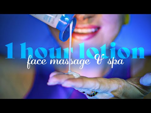 ASMR ~ 1 hour of Lotion Face Massage ~ Personal Attention with Layered Sounds, Extended Spa